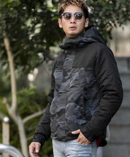 A.S.M（エーエスエム）の「ツートン/タスランマウンテンパーカーツートン/裏ボア（マウンテンパーカー・メンズ・カーキ/ベージュ/ネイビー/グリーン系カモフラージュ/グレー系カモフラージュ・52/48/50）」の5枚目の写真