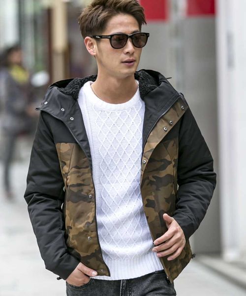 A.S.M（エーエスエム）の「ツートン/タスランマウンテンパーカーツートン/裏ボア（マウンテンパーカー・メンズ・カーキ/ベージュ/ネイビー/グリーン系カモフラージュ/グレー系カモフラージュ・52/48/50）」の17枚目の写真