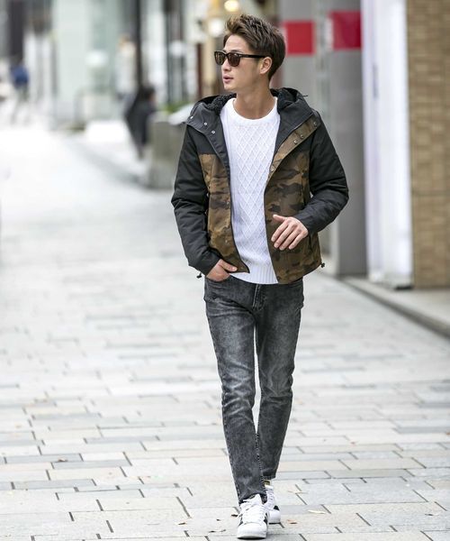 A.S.M（エーエスエム）の「ツートン/タスランマウンテンパーカーツートン/裏ボア（マウンテンパーカー・メンズ・カーキ/ベージュ/ネイビー/グリーン系カモフラージュ/グレー系カモフラージュ・52/48/50）」の13枚目の写真