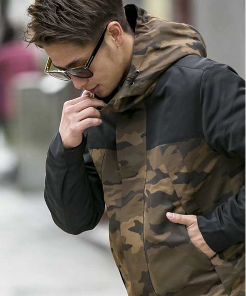 A.S.M（エーエスエム）の「ツートン/タスランマウンテンパーカーツートン/裏ボア（マウンテンパーカー・メンズ・カーキ/ベージュ/ネイビー/グリーン系カモフラージュ/グレー系カモフラージュ・52/48/50）」の14枚目の写真