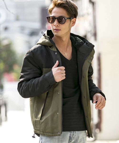 A.S.M（エーエスエム）の「ツートン/タスランマウンテンパーカーツートン/裏ボア（マウンテンパーカー・メンズ・カーキ/ベージュ/ネイビー/グリーン系カモフラージュ/グレー系カモフラージュ・52/48/50）」の15枚目の写真