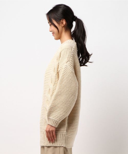 niko and...（ニコアンド）の「BIGケーブルカーディガン【niko and ...】（カーディガン/ボレロ・レディース・ブルー/ライトグレー/アイボリー・LARGE/MEDIUM）」の6枚目の写真