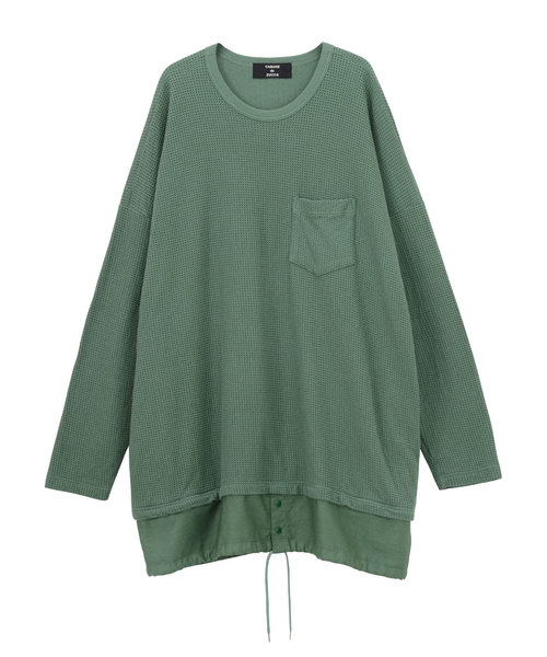 CABANE de ZUCCa（カバンドズッカ）の「ワッフルジャージィー（Tシャツ/カットソー・メンズ・カーキ/ライトグレー/ネイビー・M size）」の3枚目の写真