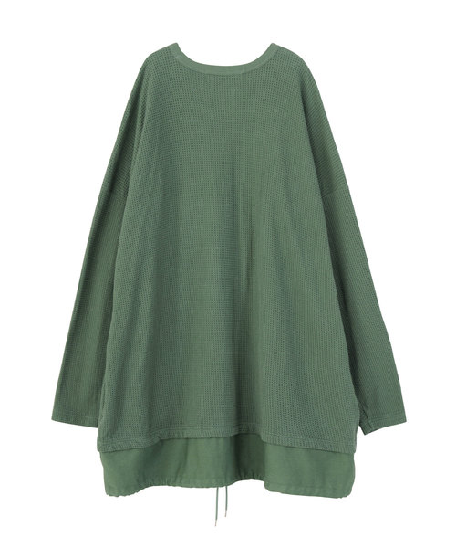 CABANE de ZUCCa（カバンドズッカ）の「ワッフルジャージィー（Tシャツ/カットソー・メンズ・カーキ/ライトグレー/ネイビー・M size）」の8枚目の写真