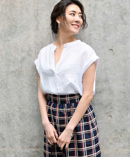 RIVE DROITE（リヴドロワ）の「【洗える】リネンスキッパーシャツ（シャツ/ブラウス・レディース・ホワイト/ブラック/オレンジ/ベージュ/カーキ・FREE）」の2枚目の写真