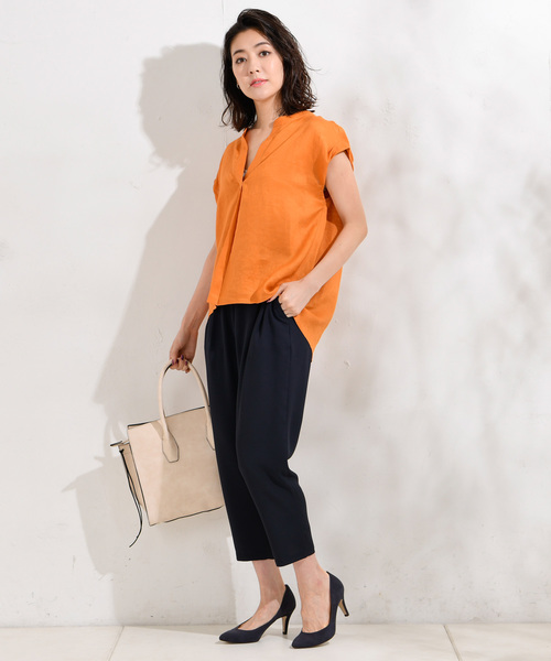 RIVE DROITE（リヴドロワ）の「【洗える】リネンスキッパーシャツ（シャツ/ブラウス・レディース・ホワイト/ブラック/オレンジ/ベージュ/カーキ・FREE）」の9枚目の写真