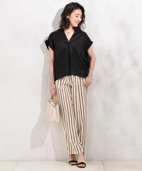 RIVE DROITE（リヴドロワ）の「【洗える】リネンスキッパーシャツ（シャツ/ブラウス・レディース・ホワイト/ブラック/オレンジ/ベージュ/カーキ・FREE）」の15枚目の写真