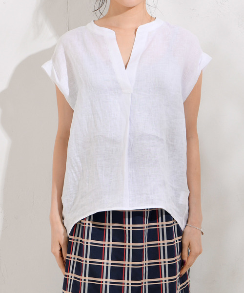 RIVE DROITE（リヴドロワ）の「【洗える】リネンスキッパーシャツ（シャツ/ブラウス・レディース・ホワイト/ブラック/オレンジ/ベージュ/カーキ・FREE）」の18枚目の写真