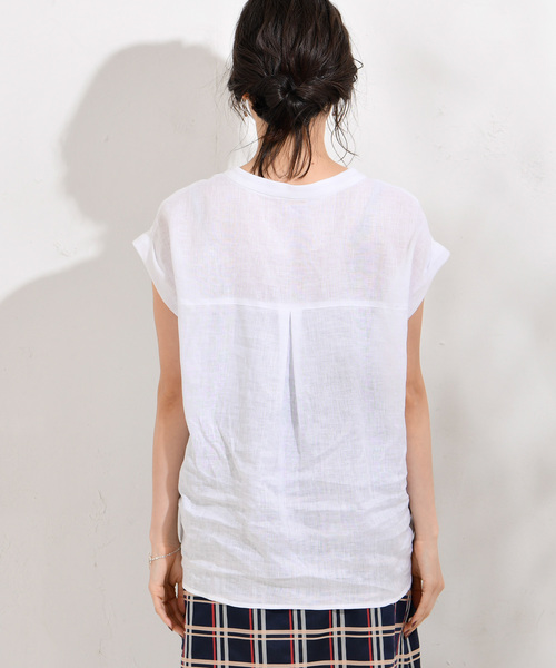 RIVE DROITE（リヴドロワ）の「【洗える】リネンスキッパーシャツ（シャツ/ブラウス・レディース・ホワイト/ブラック/オレンジ/ベージュ/カーキ・FREE）」の20枚目の写真