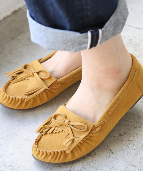 coen（コーエン）の「【2018FW新作】ベーシックモカシン（モカシン/デッキシューズ・レディース・モカ/イエロー/レッド/ブラック・LARGE/MEDIUM/SMALL）」の3枚目の写真