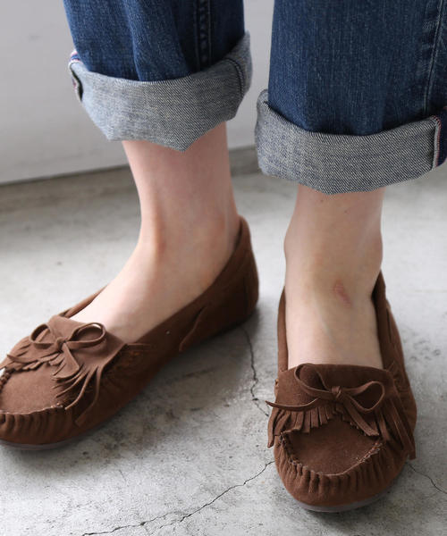 coen（コーエン）の「【2018FW新作】ベーシックモカシン（モカシン/デッキシューズ・レディース・モカ/イエロー/レッド/ブラック・LARGE/MEDIUM/SMALL）」の2枚目の写真