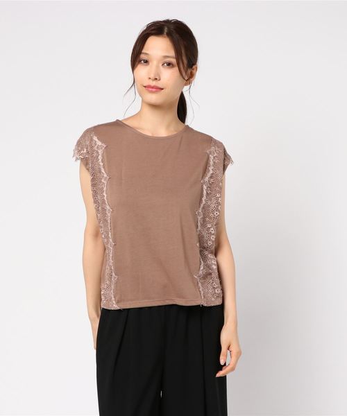 AMERICAN HOLIC(アメリカンホリック)の「・ノースリレース使いゆるプルオーバー(Tシャツ/カットソー・レディース・ブラック/ネイビー/モカ/オフホワイト・FREE)」の5枚目の写真