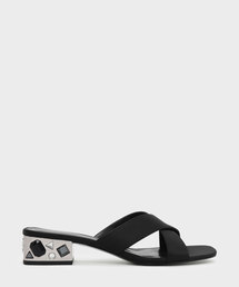 エンベリッシュヒールミュール / EMBELLISHED HEEL MULES