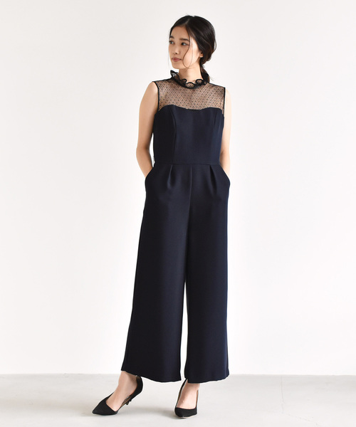 kaene（カエン）の「ドット×チュールオールインワン（つなぎ/オールインワン・レディース・ブラック/ネイビー・38/36）」の13枚目の写真