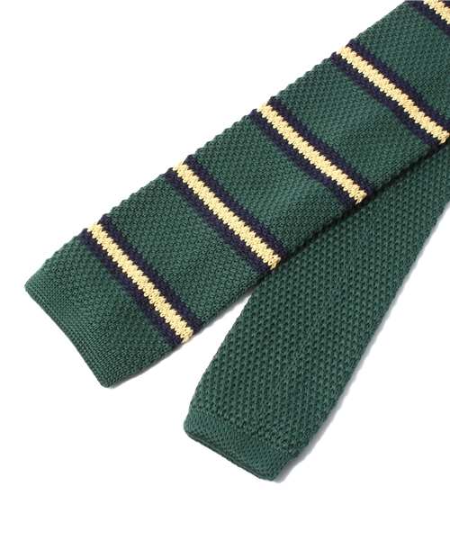 WEGO（ウィゴー）の「WEGO/ボーダーニットタイ（ネクタイ・メンズ・グリーン/ネイビー・FREE）」の4枚目の写真