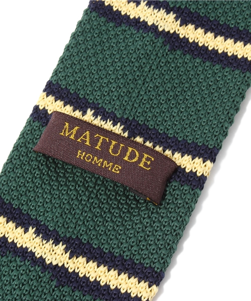WEGO（ウィゴー）の「WEGO/ボーダーニットタイ（ネクタイ・メンズ・グリーン/ネイビー・FREE）」の5枚目の写真