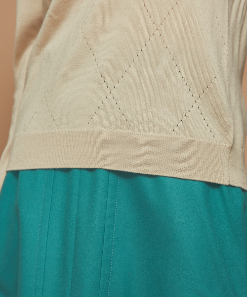 Abahouse Devinette（ドゥヴィネット）の「トーントーンアーガイルニット（ニット/セーター・レディース・ブラック/ベージュ・フリー）」の3枚目の写真