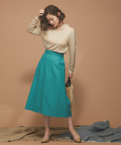 Abahouse Devinette（ドゥヴィネット）の「トーントーンアーガイルニット（ニット/セーター・レディース・ブラック/ベージュ・フリー）」の10枚目の写真