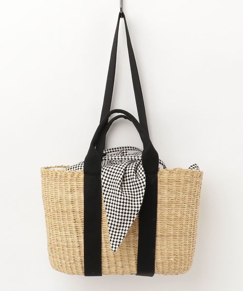 MUUN(ムーニュ)の「muunカゴバッグ(かごバッグ・レディース・ホワイト/ブラック・フリー)」の2枚目の写真