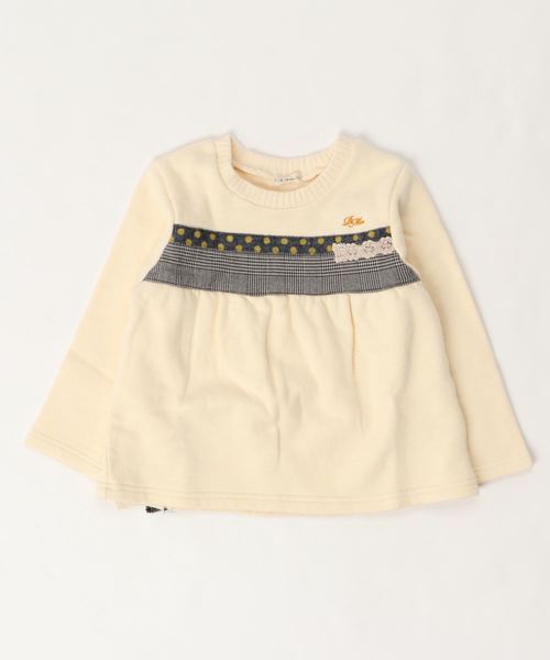 RAGMART（ラグマート）の「裏起毛パッチワークトレーナ（スウェット・キッズ・ブラック/アイボリー・110cm/100cm/120cm/130cm）」の5枚目の写真