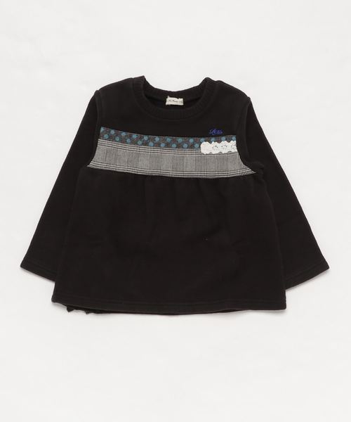 RAGMART（ラグマート）の「裏起毛パッチワークトレーナ（スウェット・キッズ・ブラック/アイボリー・110cm/100cm/120cm/130cm）」の10枚目の写真