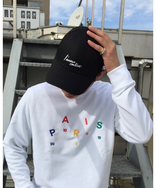 MAISON HONORE(メゾンオノレ)の「Black baseball cap lamour white(キャップ)」|ブラック