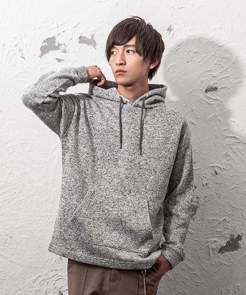 MinoriTY（マイノリティ）の「ニットフリースオーバーサイズパーカー（パーカー・メンズ・ブラック/ネイビー/グレー/カモフラージュ/チェック・M/L）」の3枚目の写真