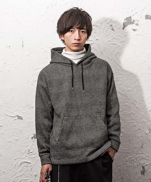 MinoriTY（マイノリティ）の「ニットフリースオーバーサイズパーカー（パーカー・メンズ・ブラック/ネイビー/グレー/カモフラージュ/チェック・M/L）」の5枚目の写真