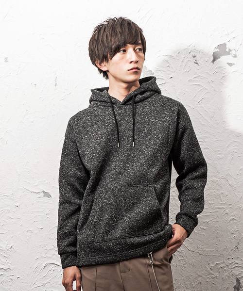 MinoriTY（マイノリティ）の「ニットフリースオーバーサイズパーカー（パーカー・メンズ・ブラック/ネイビー/グレー/カモフラージュ/チェック・M/L）」の2枚目の写真