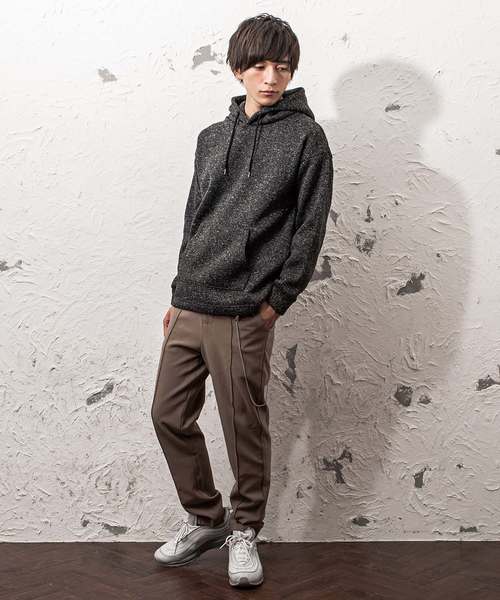 MinoriTY（マイノリティ）の「ニットフリースオーバーサイズパーカー（パーカー・メンズ・ブラック/ネイビー/グレー/カモフラージュ/チェック・M/L）」の6枚目の写真