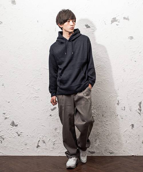 MinoriTY（マイノリティ）の「ニットフリースオーバーサイズパーカー（パーカー・メンズ・ブラック/ネイビー/グレー/カモフラージュ/チェック・M/L）」の8枚目の写真