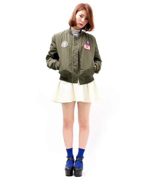 WEGO(ウィゴー)の「WEGO/ワッペン付きMA-1(ミリタリージャケット・レディース・ブラック/カーキ・FREE)」の13枚目の写真
