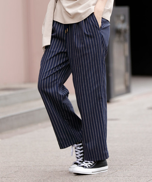 Munich（ミューニック）の「ストライプドビーリラックスパンツ（その他パンツ・レディース・ナチュラル/ネイビー/キャメル・S/M/XS）」の3枚目の写真