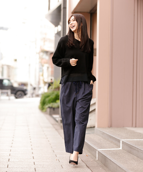 Munich（ミューニック）の「ストライプドビーリラックスパンツ（その他パンツ・レディース・ナチュラル/ネイビー/キャメル・S/M/XS）」の13枚目の写真