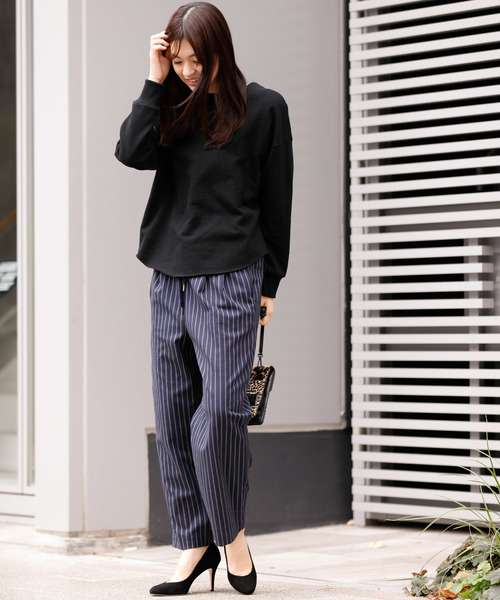 Munich（ミューニック）の「ストライプドビーリラックスパンツ（その他パンツ・レディース・ナチュラル/ネイビー/キャメル・S/M/XS）」の14枚目の写真