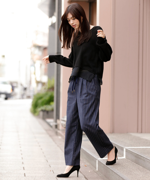 Munich（ミューニック）の「ストライプドビーリラックスパンツ（その他パンツ・レディース・ナチュラル/ネイビー/キャメル・S/M/XS）」の15枚目の写真