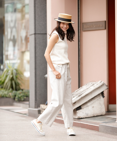 Munich（ミューニック）の「ストライプドビーリラックスパンツ（その他パンツ・レディース・ナチュラル/ネイビー/キャメル・S/M/XS）」の21枚目の写真