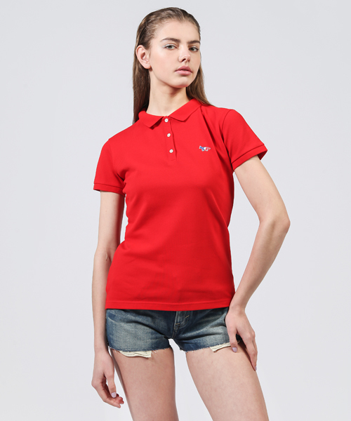 Maison Kitsune(メゾンキツネ)の「【Parisien】PARISIEN WOMAN POLO(ポロシャツ・レディース・グリーン/レッド/ホワイト/ブラック/グレー/イエロー・X-SMALL/SMALL)」の6枚目の写真