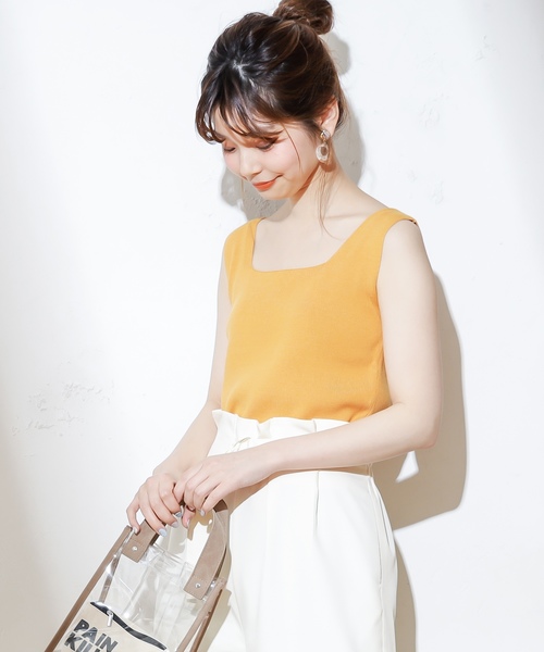 natural couture（ナチュラルクチュール）の「きれいめスクエアニットタンク（ニット/セーター・レディース・ブラック/ベージュ/パープル/オレンジ/グリーン系その他/ブラウン・FREE）」の18枚目の写真