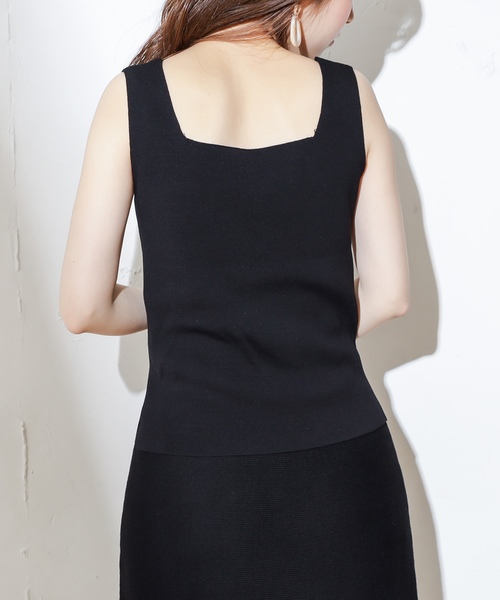 natural couture（ナチュラルクチュール）の「きれいめスクエアニットタンク（ニット/セーター・レディース・ブラック/ベージュ/パープル/オレンジ/グリーン系その他/ブラウン・FREE）」の10枚目の写真