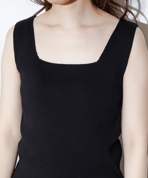 natural couture（ナチュラルクチュール）の「きれいめスクエアニットタンク（ニット/セーター・レディース・ブラック/ベージュ/パープル/オレンジ/グリーン系その他/ブラウン・FREE）」の11枚目の写真