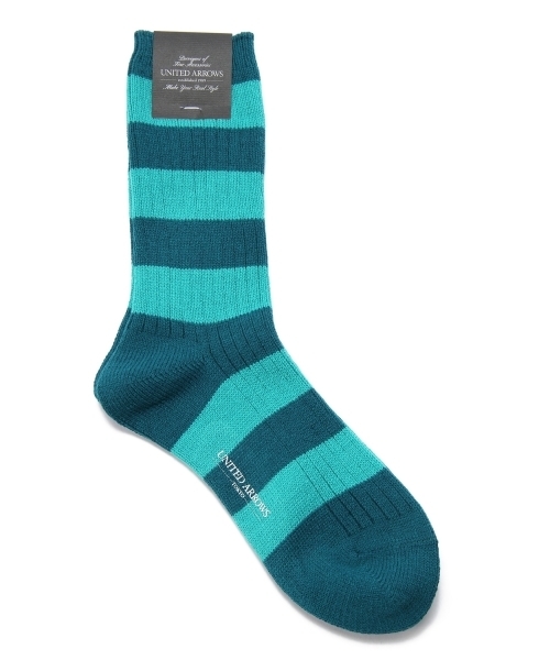 UNITED ARROWS(ユナイテッドアローズ)の「UAB BORDER SOCKS ◆(ソックス/靴下・メンズ・ケリー/ターコイズブルー/ネイビー/ライトグレー/レッド・フリー)」の5枚目の写真