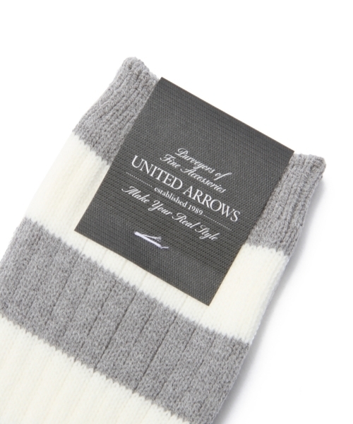 UNITED ARROWS(ユナイテッドアローズ)の「UAB BORDER SOCKS ◆(ソックス/靴下・メンズ・ケリー/ターコイズブルー/ネイビー/ライトグレー/レッド・フリー)」の7枚目の写真