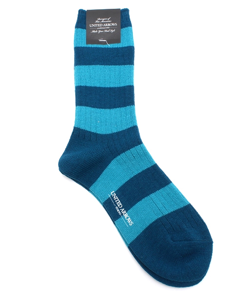 UNITED ARROWS(ユナイテッドアローズ)の「UAB BORDER SOCKS ◆(ソックス/靴下・メンズ・ケリー/ターコイズブルー/ネイビー/ライトグレー/レッド・フリー)」の9枚目の写真