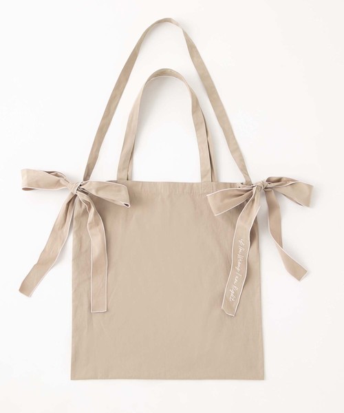one after another NICE CLAUP（ワンアフターアナザーナイスクラップ）の「サイドリボントートバッグ（トートバッグ・レディース・アイボリー/ブラック/ベージュ/モカ・FREE）」の4枚目の写真