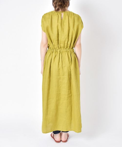 liflattie ships（リフラティ シップス）の「liflattie ships:リネンギャザーロングワンピース◇（ワンピース・レディース・ライトグリーン/ネイビー・SMALL/MEDIUM）」の9枚目の写真