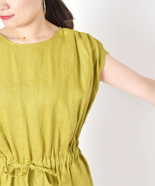 liflattie ships（リフラティ シップス）の「liflattie ships:リネンギャザーロングワンピース◇（ワンピース・レディース・ライトグリーン/ネイビー・SMALL/MEDIUM）」の18枚目の写真