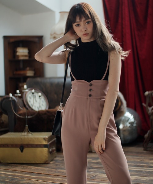 LIPSERVICE(リップサービス)の「サス付スリムフレアパンツ(その他パンツ・レディース・ベージュ/その他1/その他2/ブラック・S/M)」の11枚目の写真