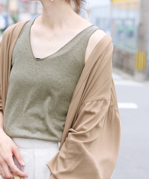 reca（レカ）の「ボリューム袖とろみガウン（シャツ/ブラウス・レディース・モカ/キャメル・M）」の10枚目の写真