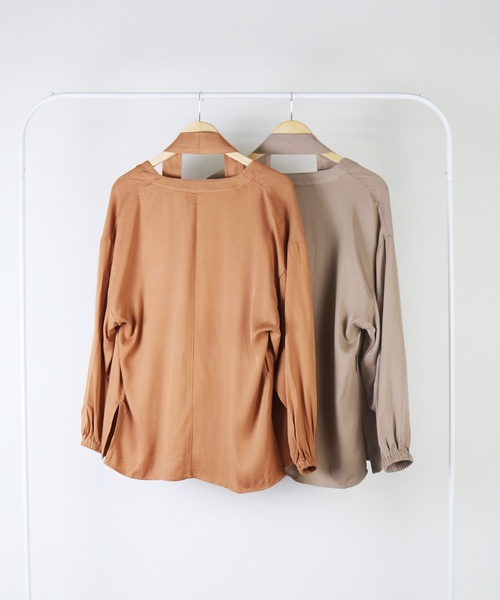 reca（レカ）の「ボリューム袖とろみガウン（シャツ/ブラウス・レディース・モカ/キャメル・M）」の11枚目の写真